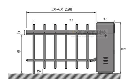 小区遥控升降门电动单层栅栏式道闸门停车场感应系统车库起落杆